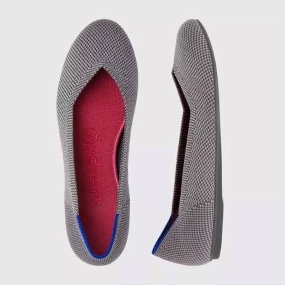 Rothy's Gray and Red Flats